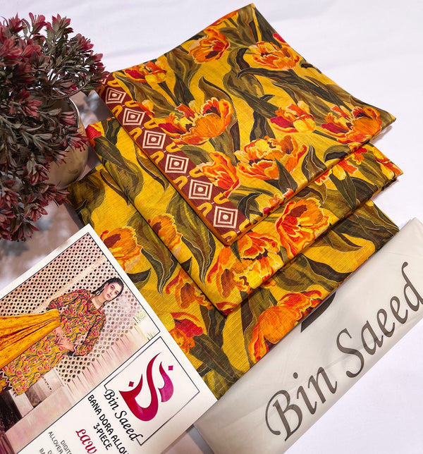 BIN SAEED DORIA LAWN DIGITAL PRINT 3PC D03