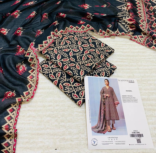 SAPPHIRE LAWN DIGITAL PRINT 3PC D08