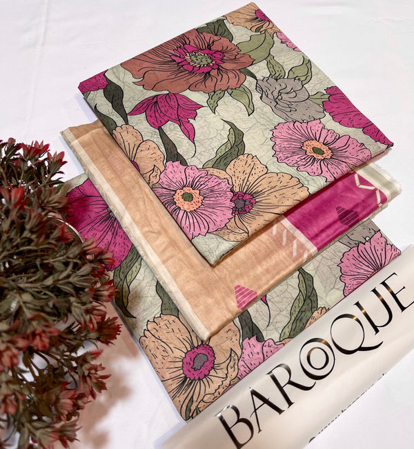 BAROQUE LAWN DIGITAL PRINT 3PC D20