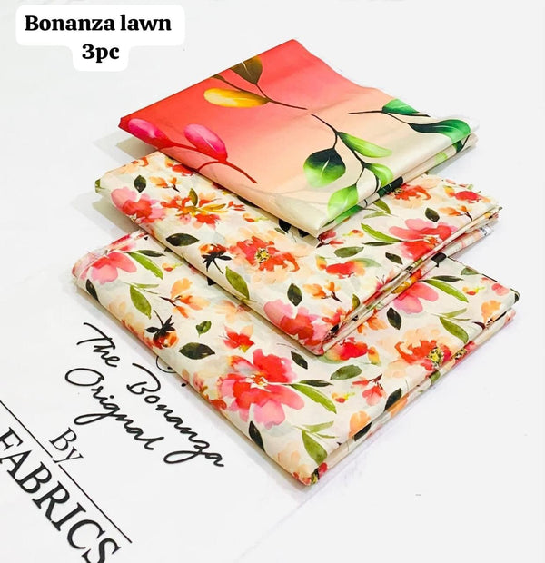 BONANZA LAWN DIGITAL PRINT 3PC D1007